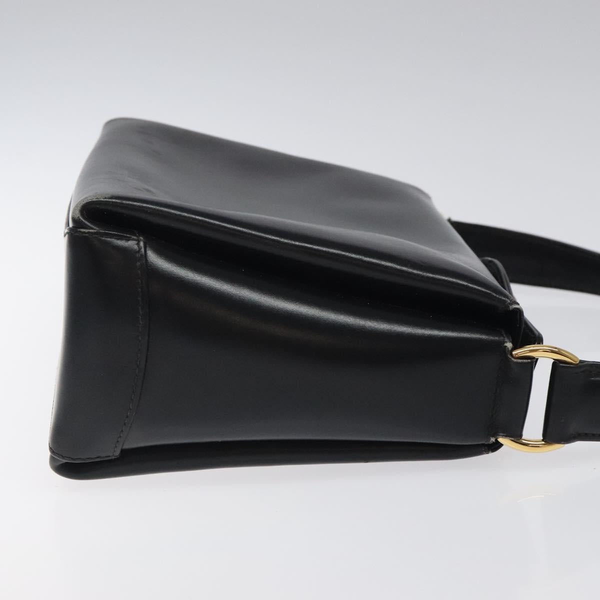 GUCCI Hand Bag Leather Black Gold 000 406 0025 Auth ep8345