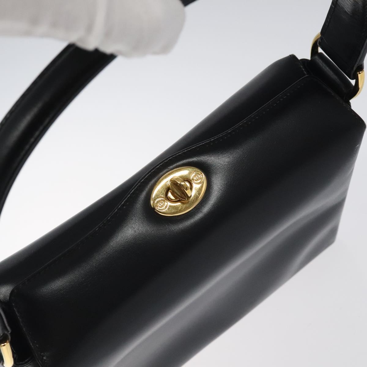 GUCCI Hand Bag Leather Black Gold 000 406 0025 Auth ep8345
