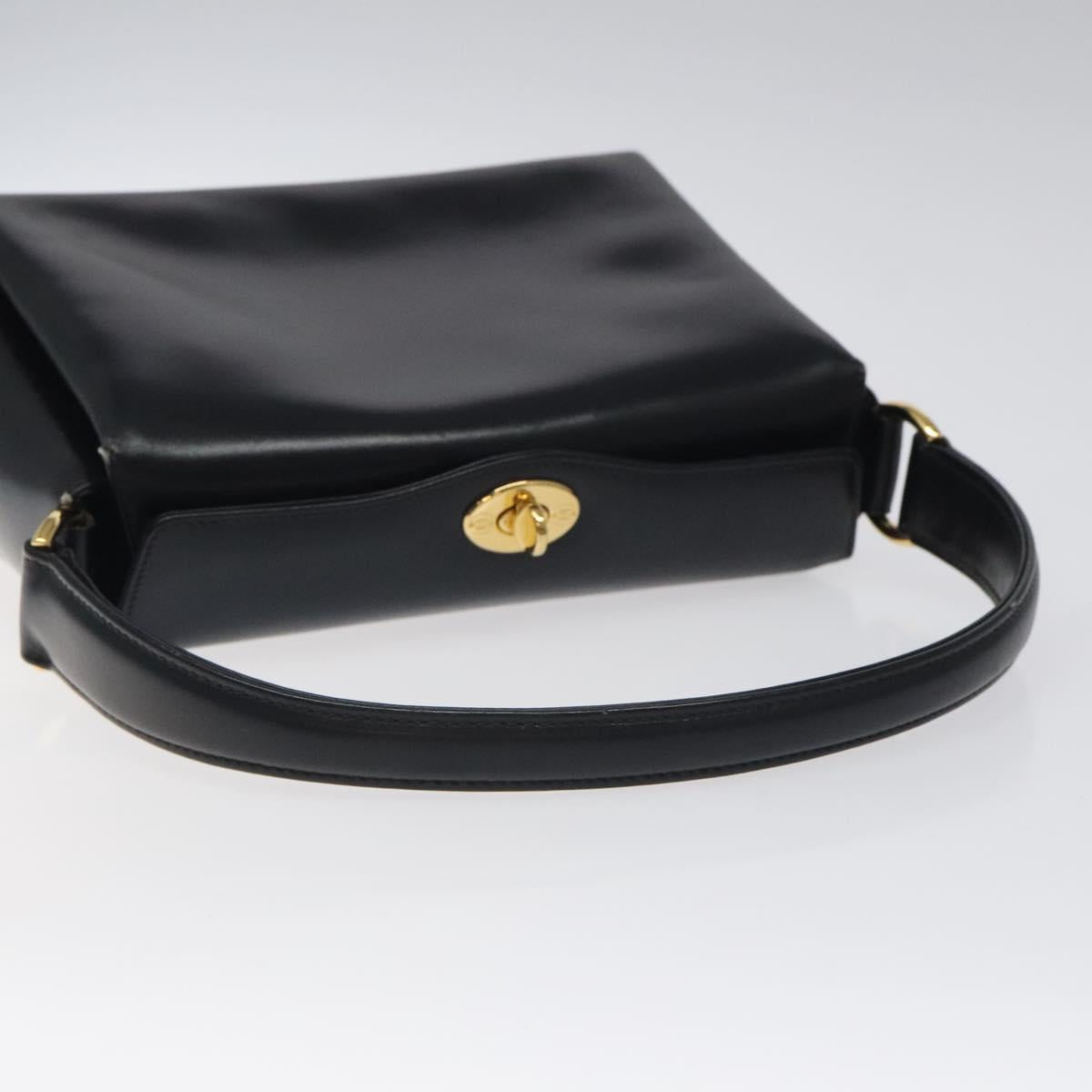 GUCCI Hand Bag Leather Black Gold 000 406 0025 Auth ep8345