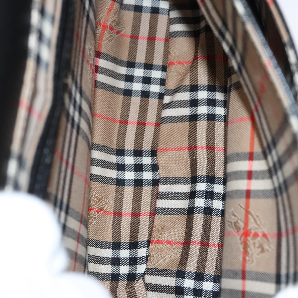 Burberrys Shoulder Bag Leather Black Gold Auth ep8351