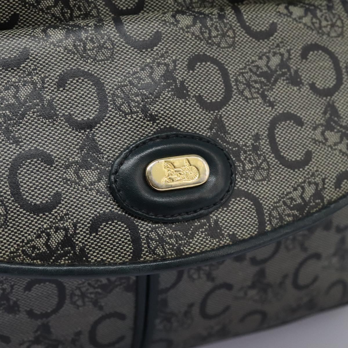 CELINE C Sulky Shoulder Bag PVC Navy Gold Auth ep8365