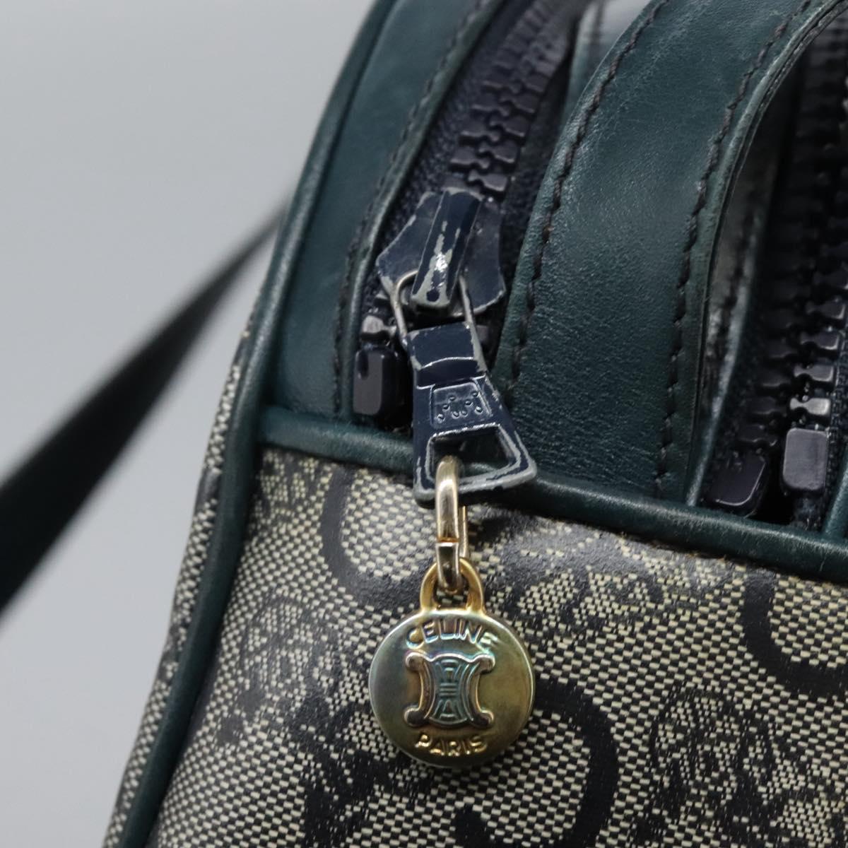 CELINE C Sulky Shoulder Bag PVC Navy Gold Auth ep8365