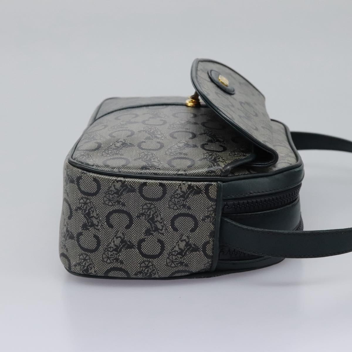 CELINE C Sulky Shoulder Bag PVC Navy Gold Auth ep8365