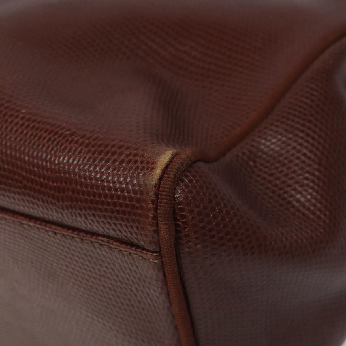 Salvatore Ferragamo Tote Bag Leather Brown Auth ep8381