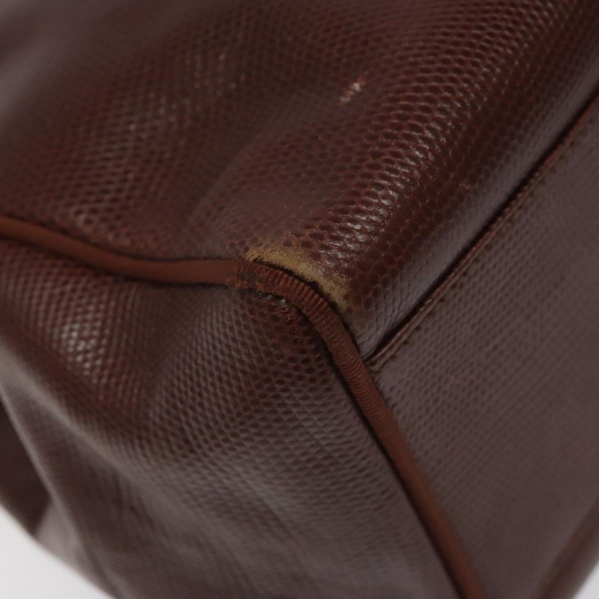 Salvatore Ferragamo Tote Bag Leather Brown Auth ep8381