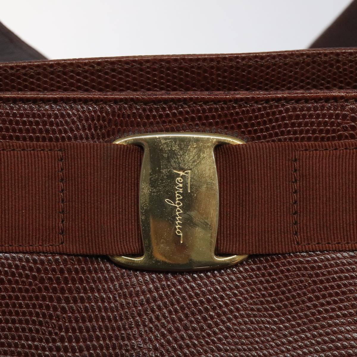 Salvatore Ferragamo Tote Bag Leather Brown Auth ep8381