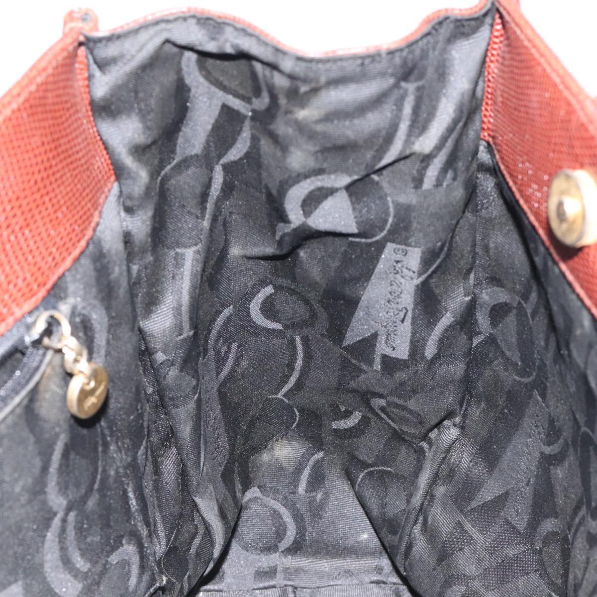 Salvatore Ferragamo Tote Bag Leather Brown Auth ep8381