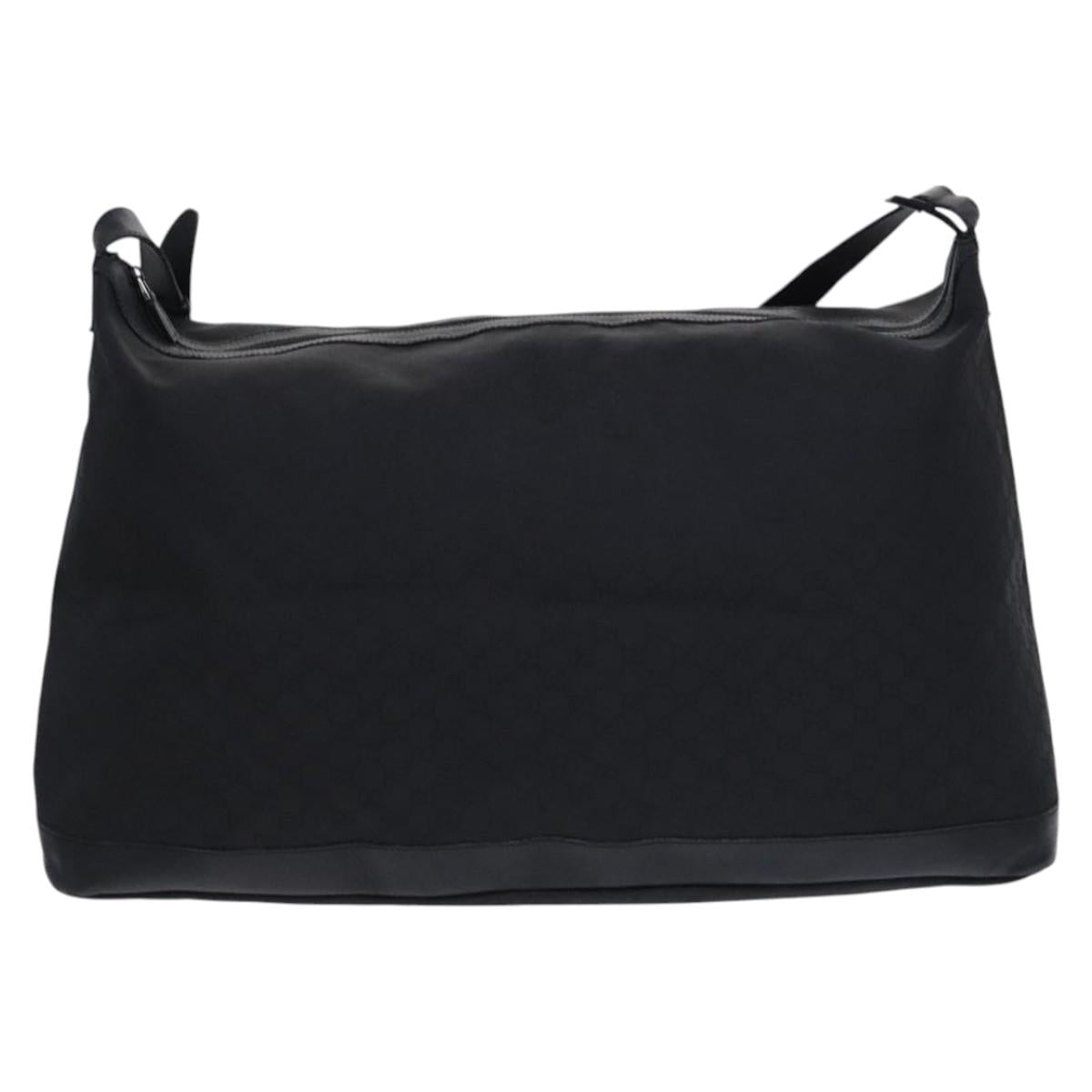 GUCCI GG Canvas Shoulder Bag Nylon Black Silver 105669 Auth ep8385