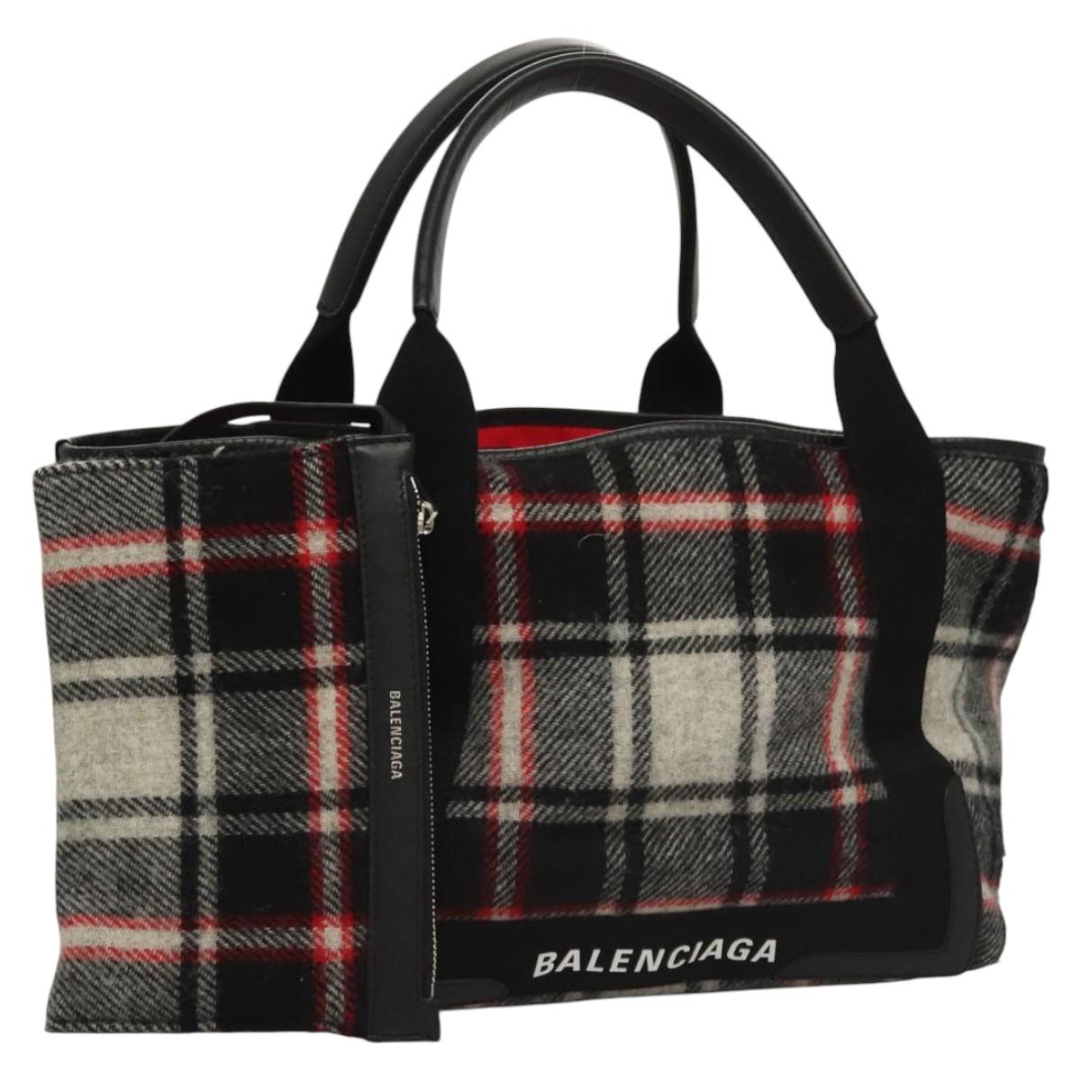 BALENCIAGA Tote Bag Wool Black 339933 Auth ep8388