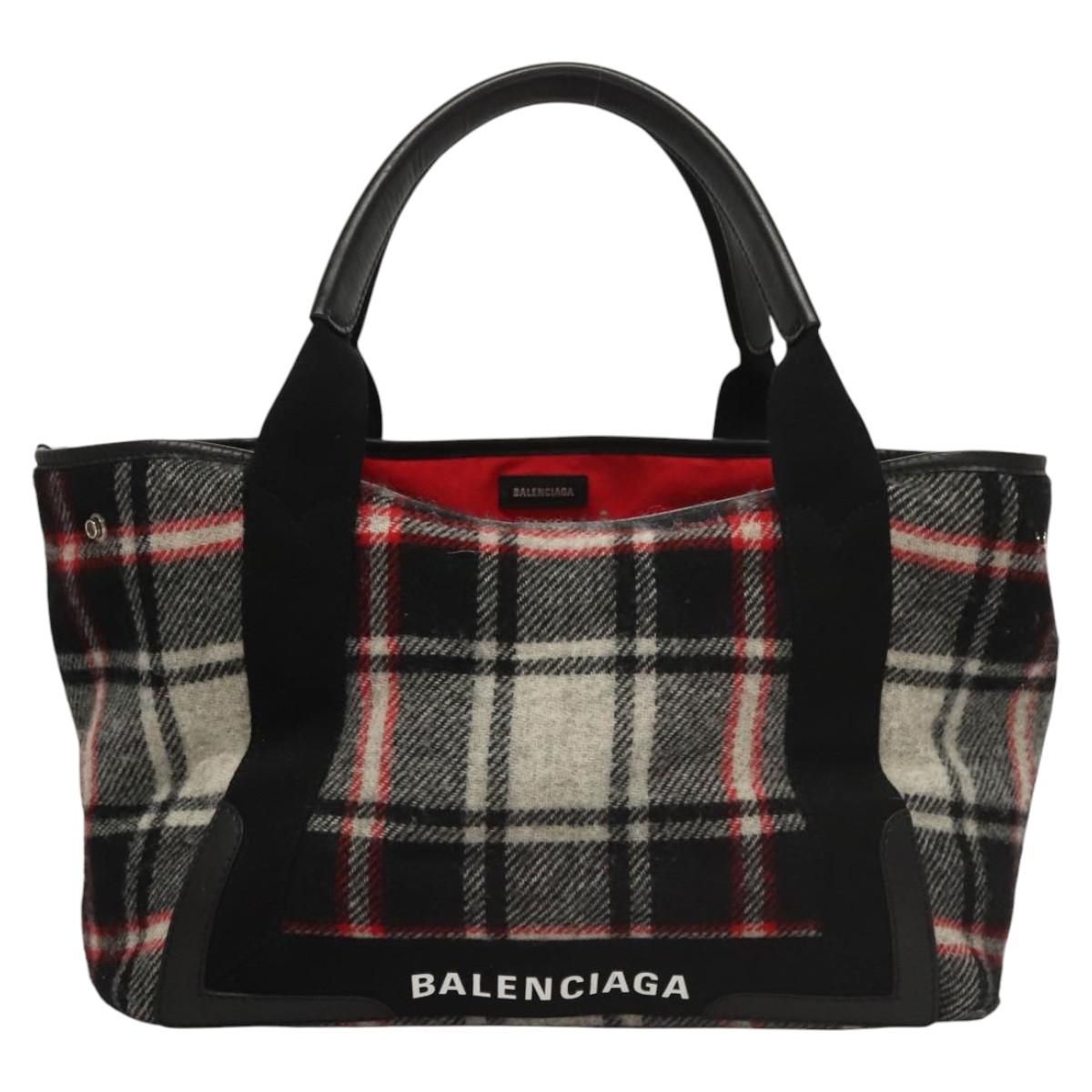 BALENCIAGA Tote Bag Wool Black 339933 Auth ep8388