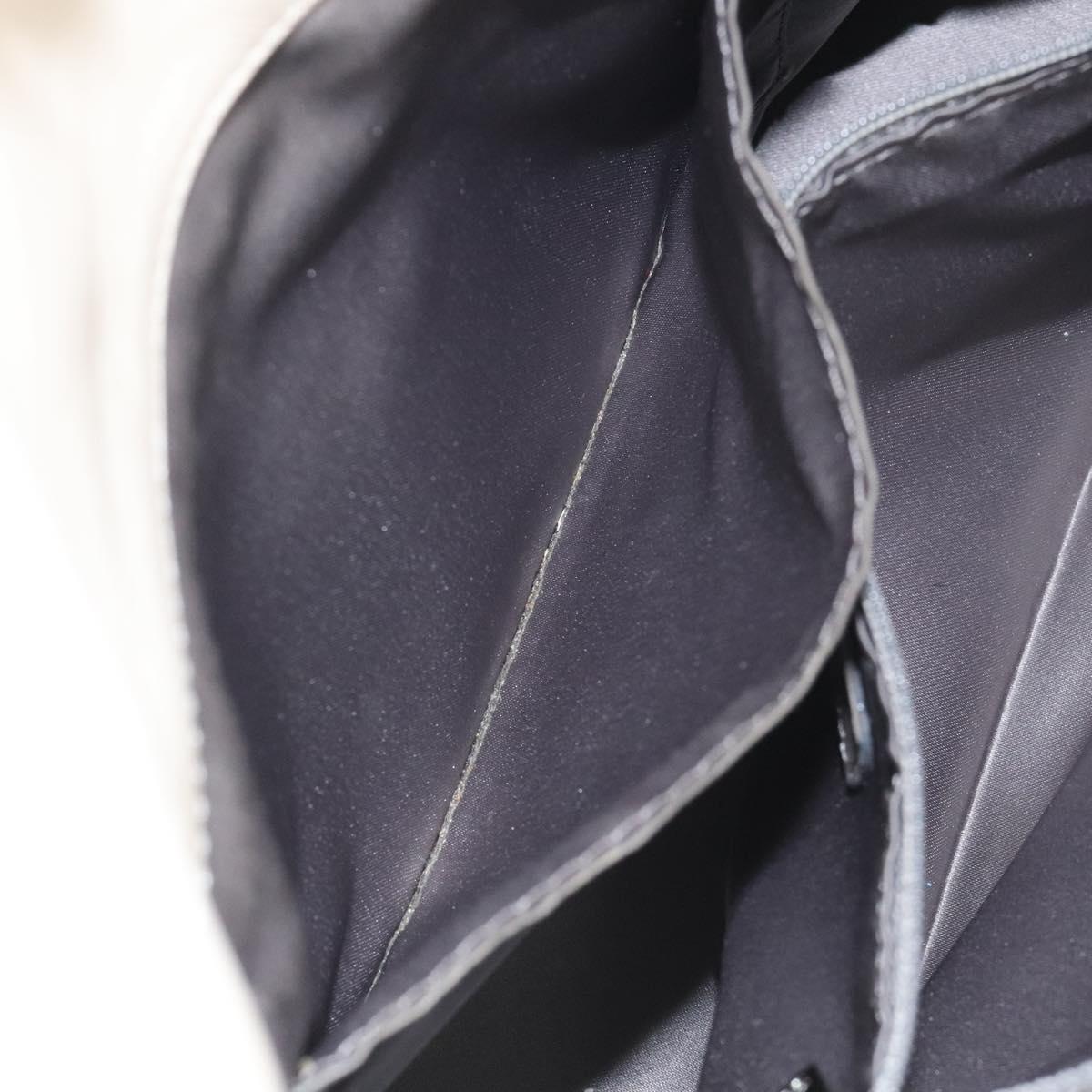 CHANEL Chain Hand Bag Leather White Silver CC Auth ep8399