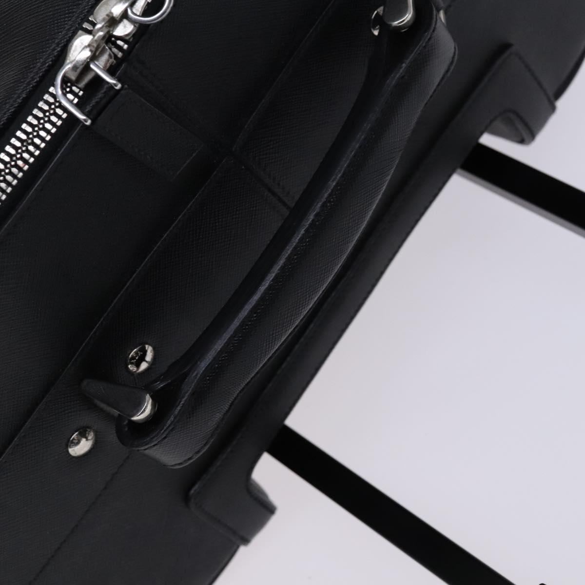 PRADA Suitcase Safiano leather Black Auth ep8401