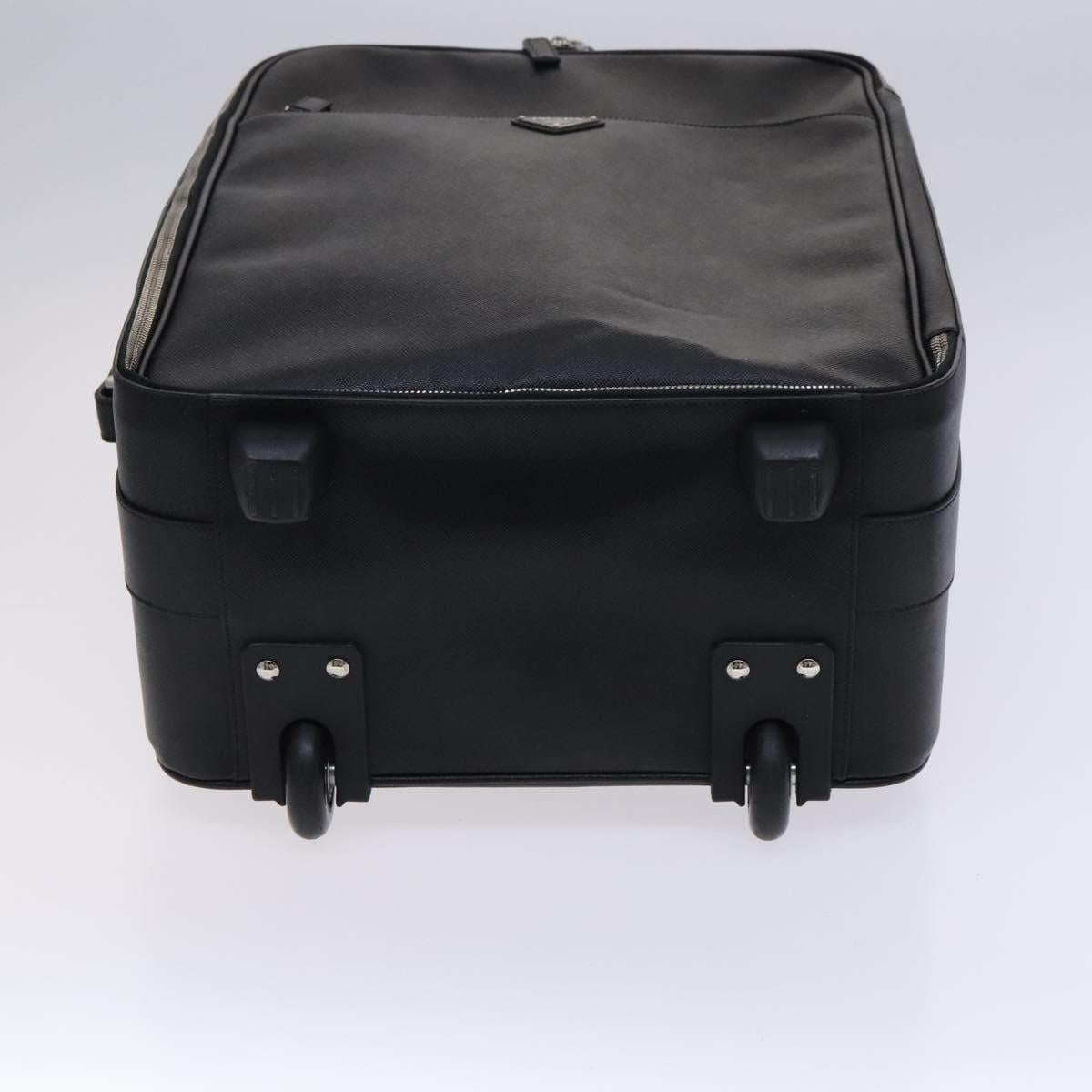 PRADA Suitcase Safiano leather Black Auth ep8401