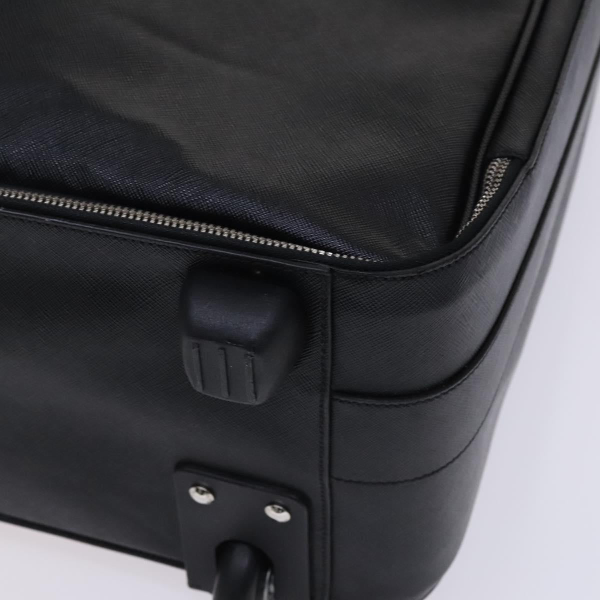 PRADA Suitcase Safiano leather Black Auth ep8401