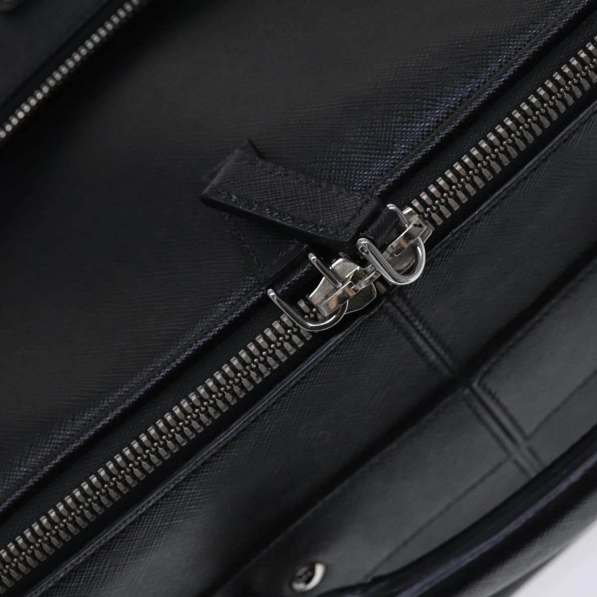 PRADA Suitcase Safiano leather Black Auth ep8401