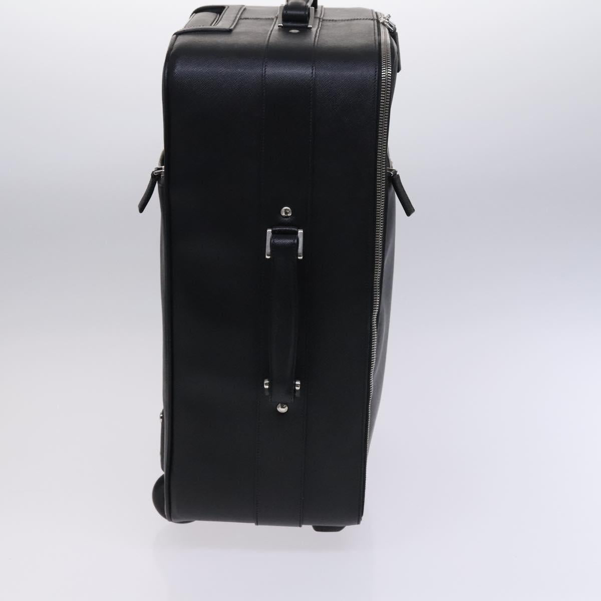 PRADA Suitcase Safiano leather Black Auth ep8401