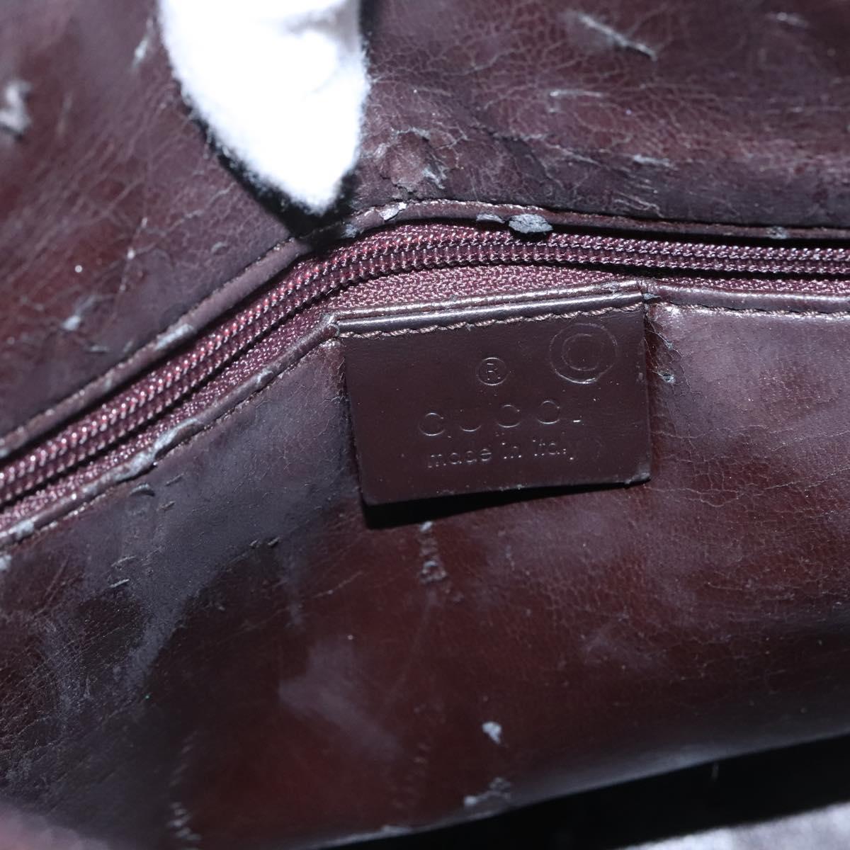 GUCCI Shoulder Bag Leather Brown Silver 001 3017 Auth ep8403