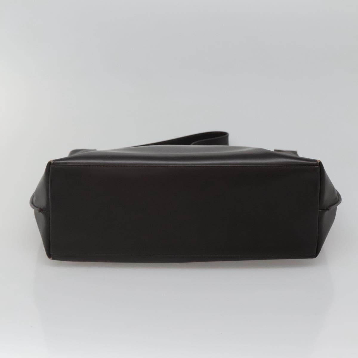 GUCCI Shoulder Bag Leather Brown Silver 001 3017 Auth ep8403