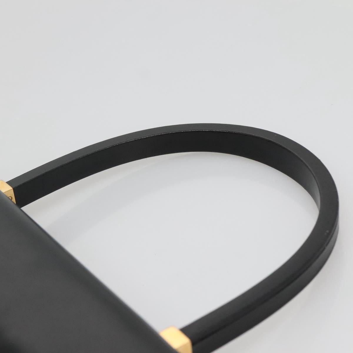 GUCCI Hand Bag Leather Black Gold 000 46 0096 Auth ep8407