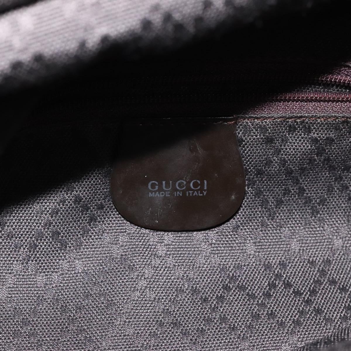 GUCCI Bamboo Hand Bag Nylon Brown Silver 002 2058 0508 5 Auth ep8410