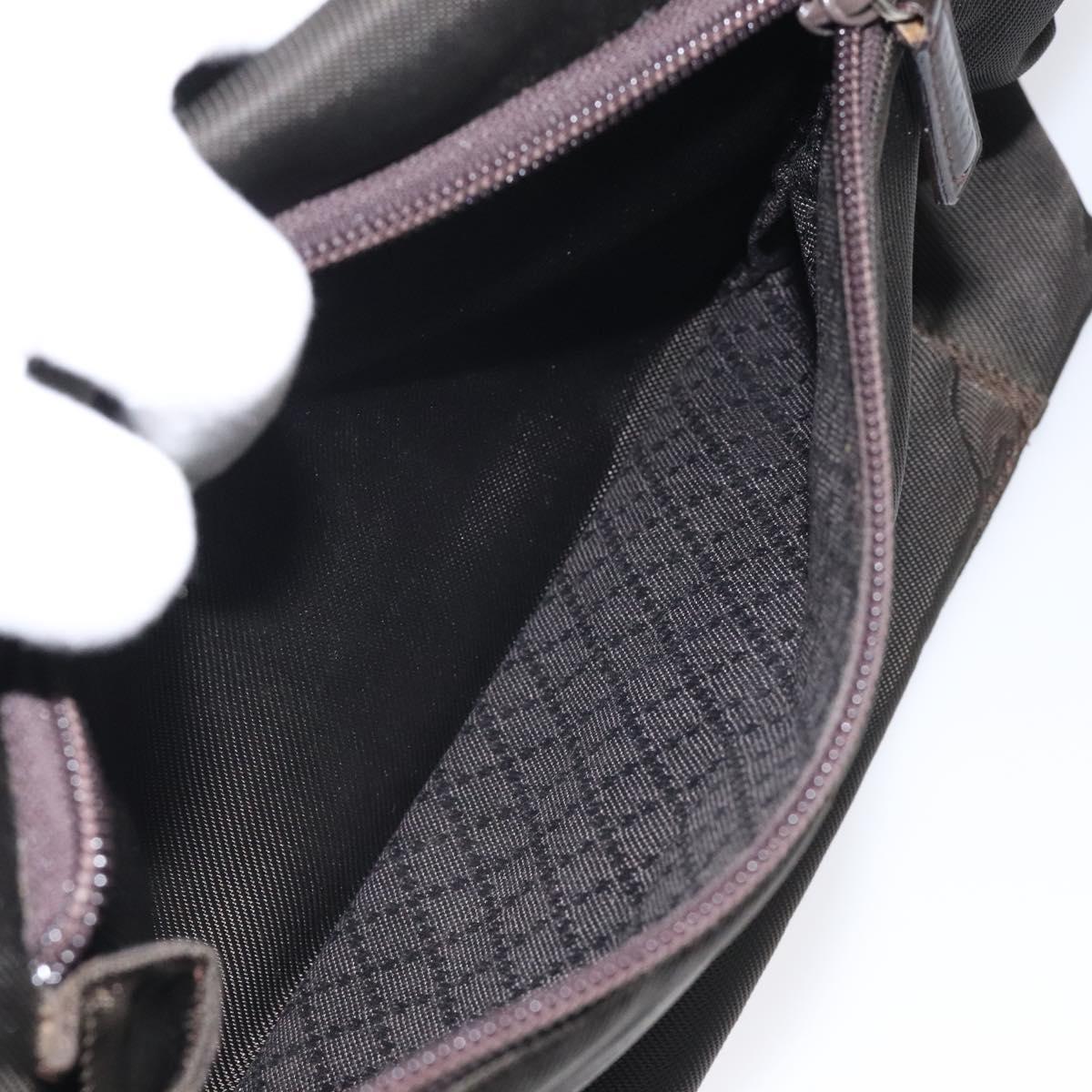 GUCCI Bamboo Hand Bag Nylon Brown Silver 002 2058 0508 5 Auth ep8410