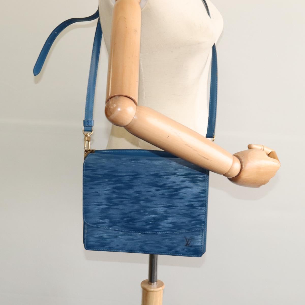 LOUIS VUITTON Epi Grenel Shoulder Bag Blue M52362 LV Auth ep8436