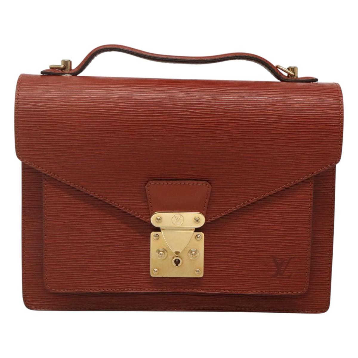 LOUIS VUITTON Epi Monceau 28 Hand Bag Brown M52123 LV Auth ep8444