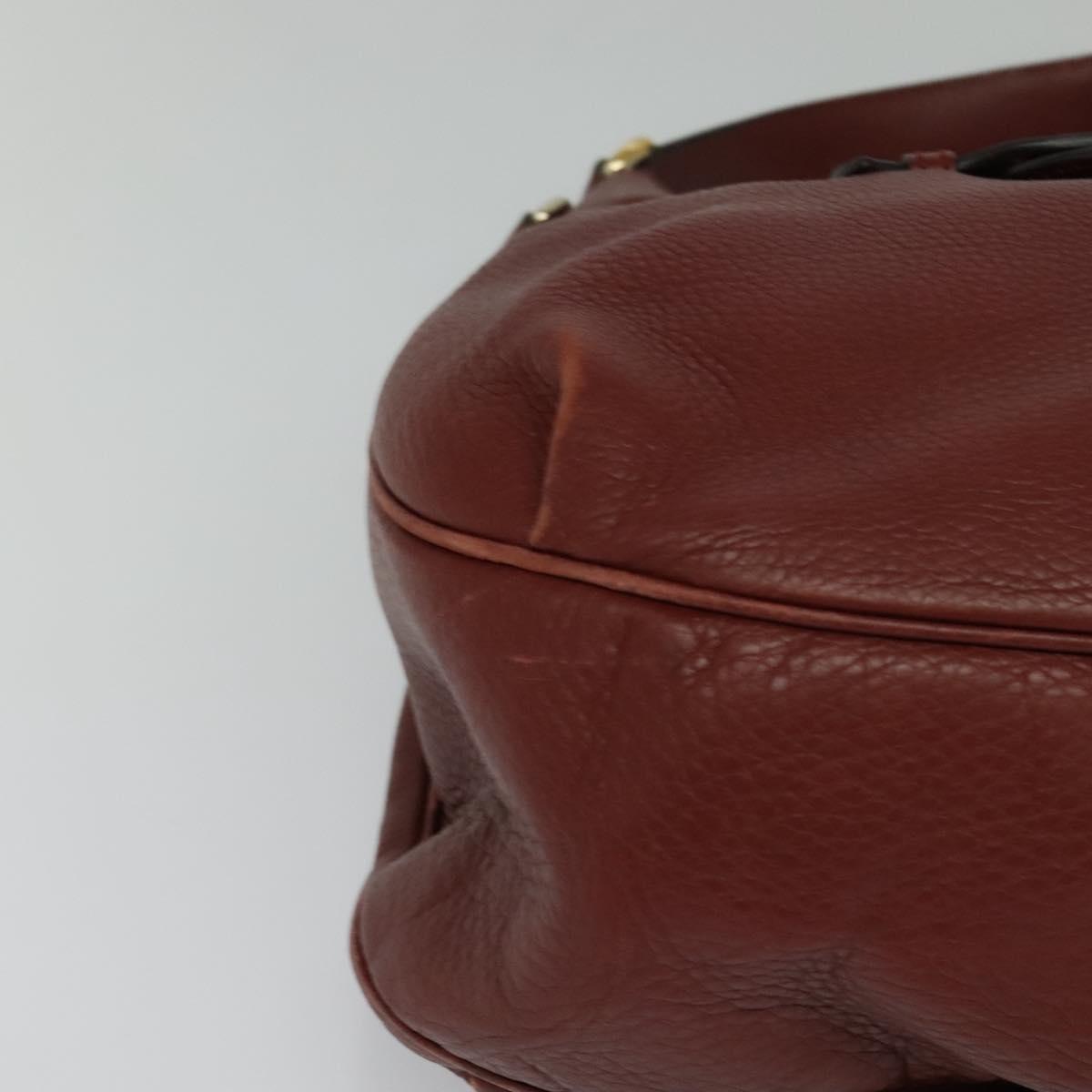 GUCCI Shoulder Bag Leather 2way Brown Gold 296851 Auth ep8453