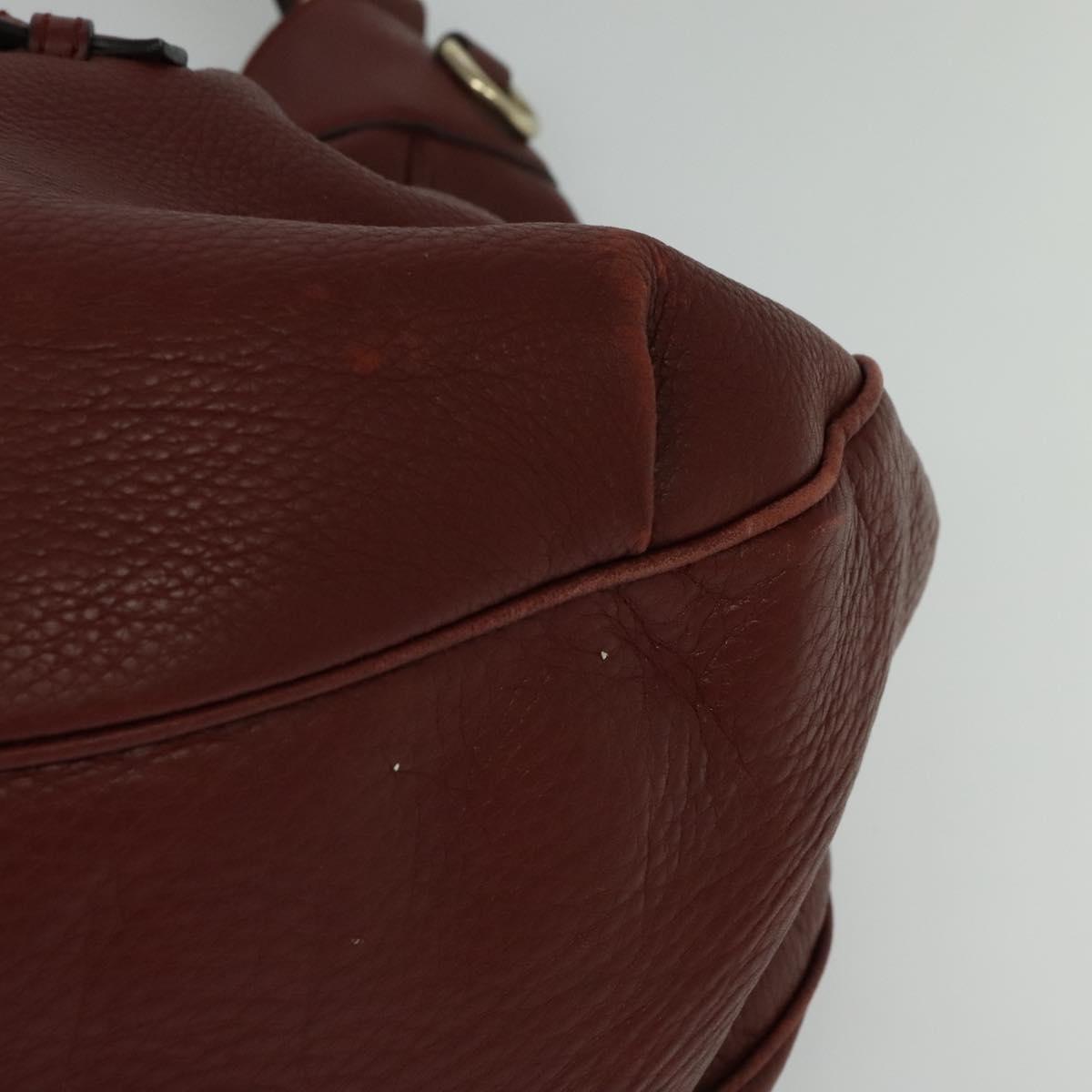 GUCCI Shoulder Bag Leather 2way Brown Gold 296851 Auth ep8453