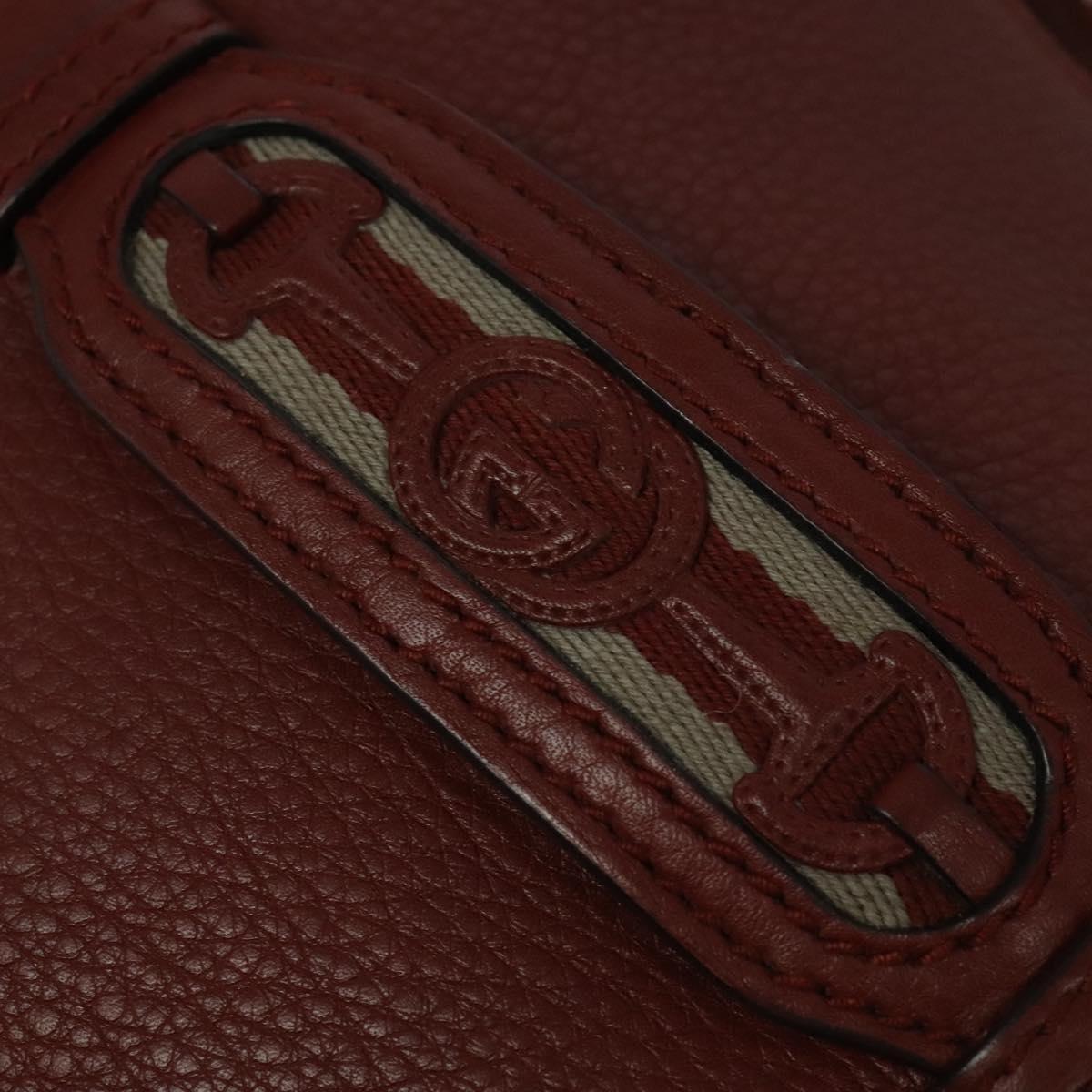 GUCCI Shoulder Bag Leather 2way Brown Gold 296851 Auth ep8453
