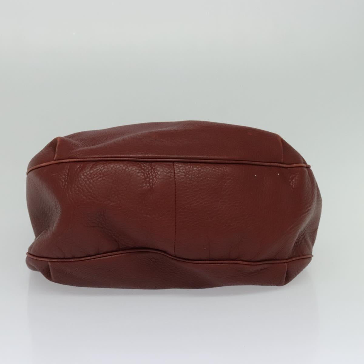GUCCI Shoulder Bag Leather 2way Brown Gold 296851 Auth ep8453