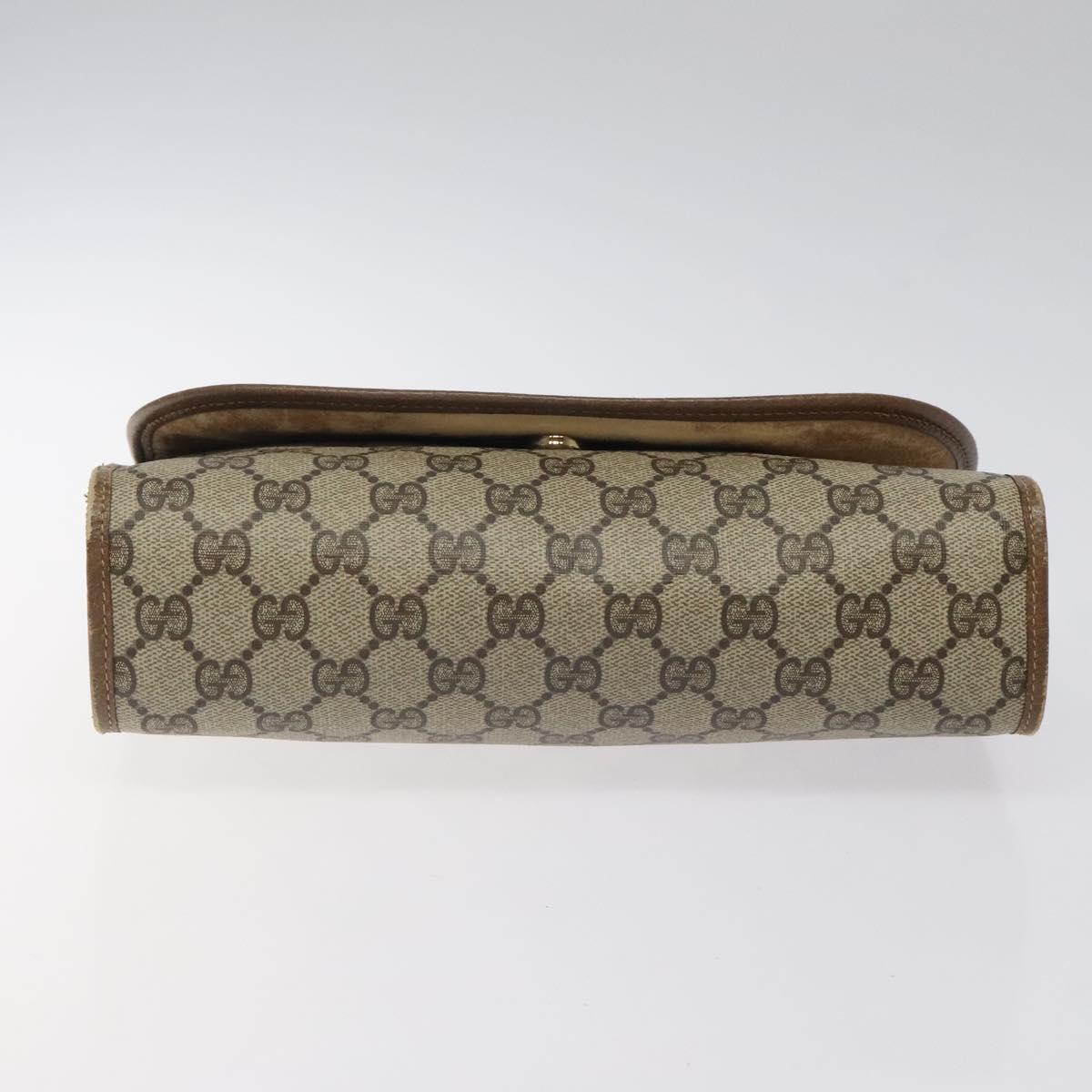 GUCCI GG Supreme Web Sherry Line Clutch Bag PVC Beige 89 01 030 Auth ep8459