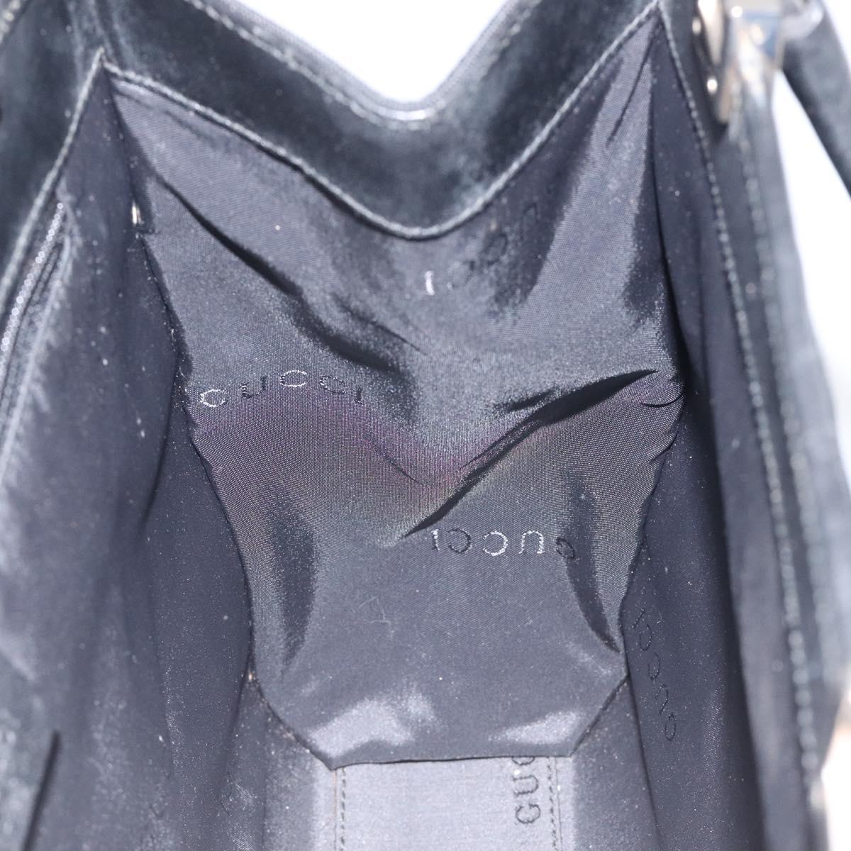 GUCCI Jackie Hand Bag Nylon Black Silver 002 1065 Auth ep8460