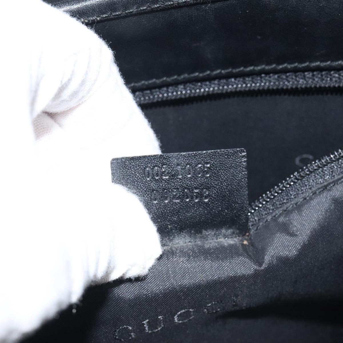 GUCCI Jackie Hand Bag Nylon Black Silver 002 1065 Auth ep8460