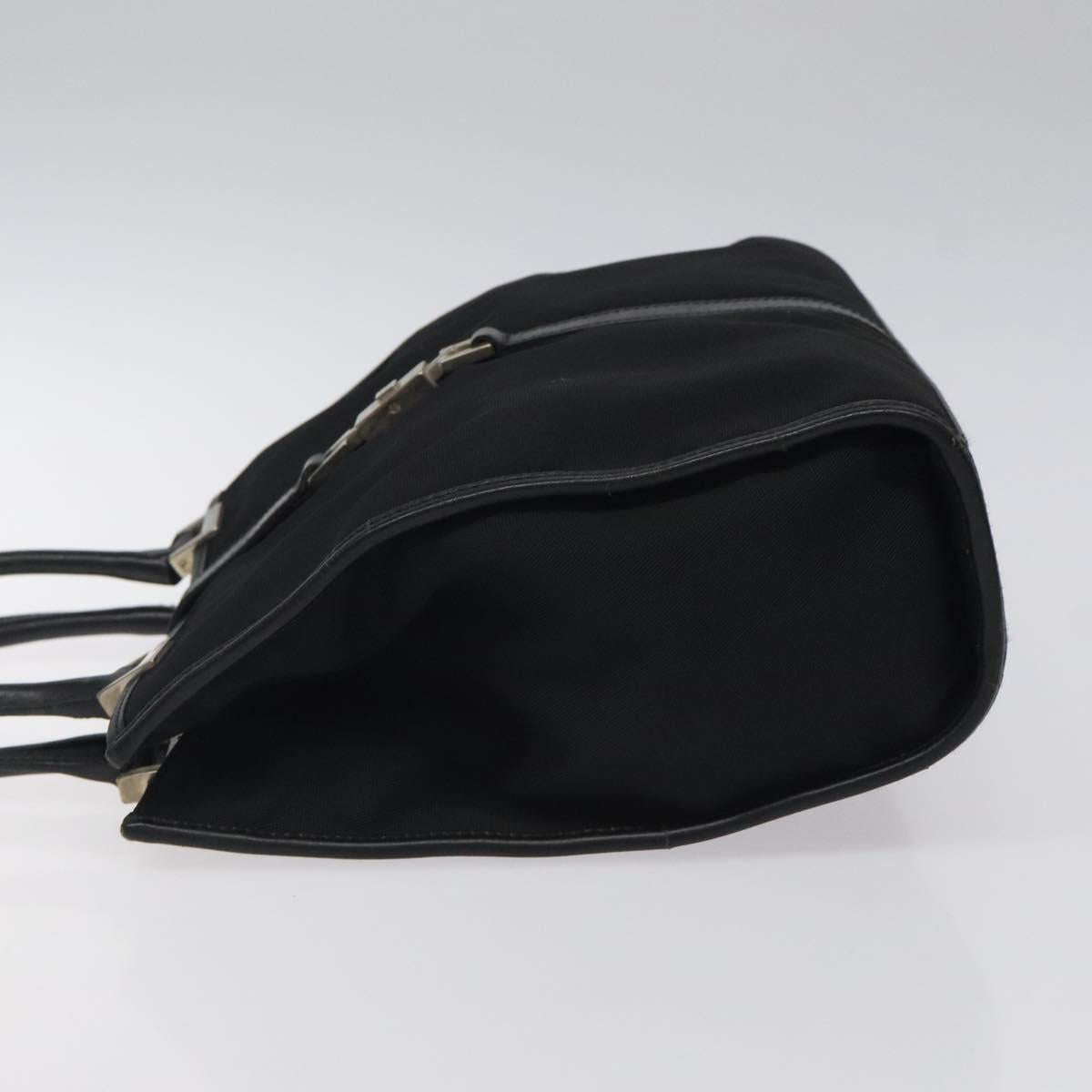 GUCCI Jackie Hand Bag Nylon Black Silver 002 1065 Auth ep8460