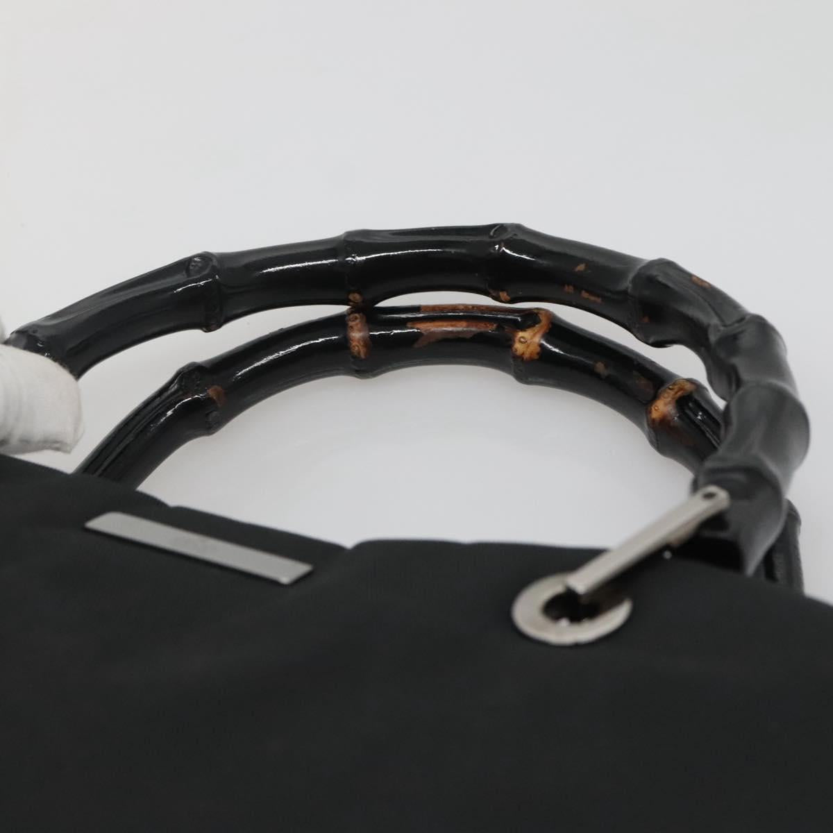 GUCCI Bamboo Hand Bag Nylon Black 002 1010 Auth ep8468
