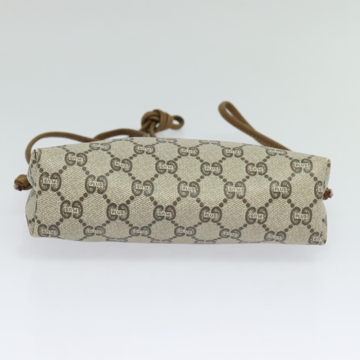 GUCCI GG Plus Supreme Shoulder Bag PVC Beige Auth ep8482