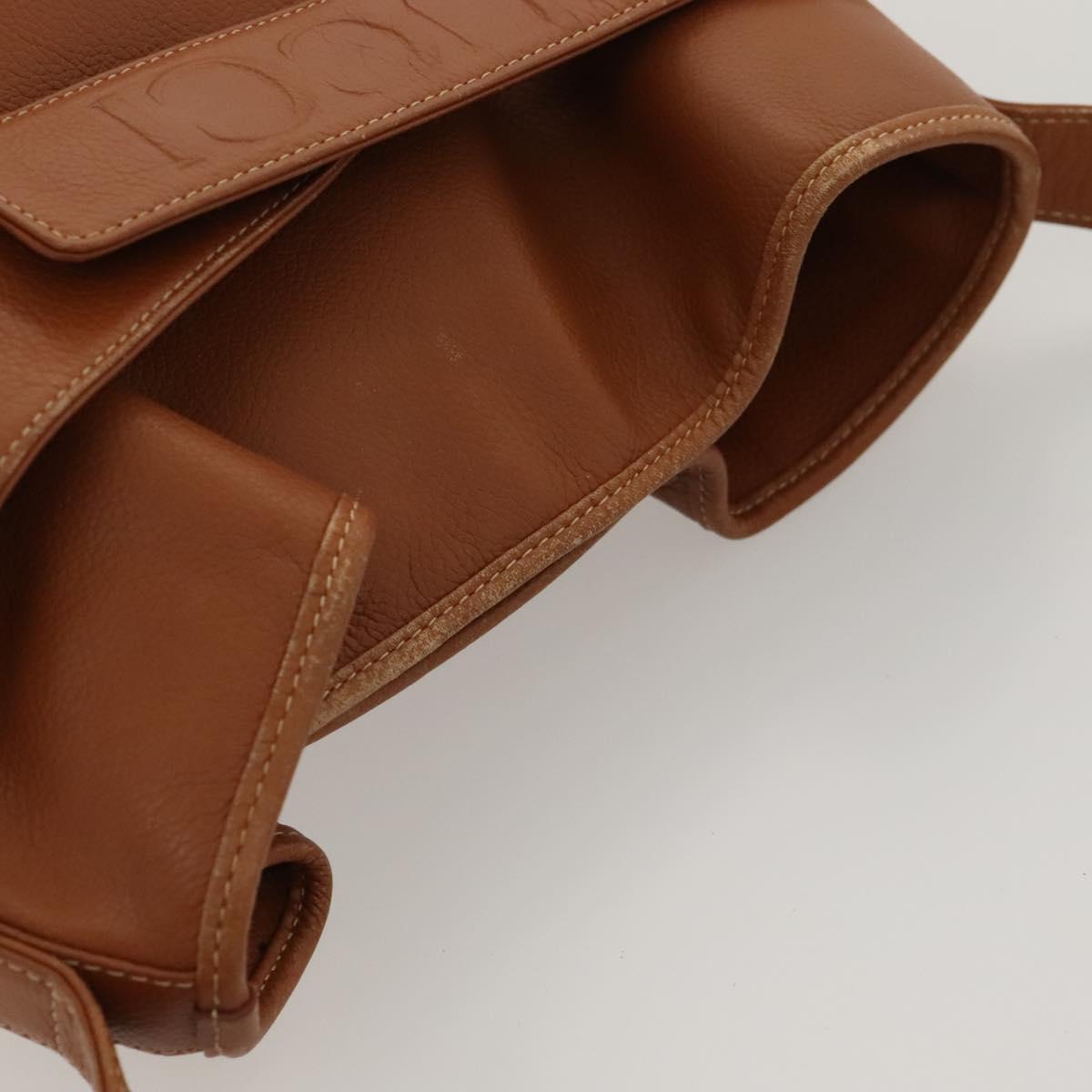 GUCCI Shoulder Bag Leather Brown Gold 001 48 0812 Auth ep8497