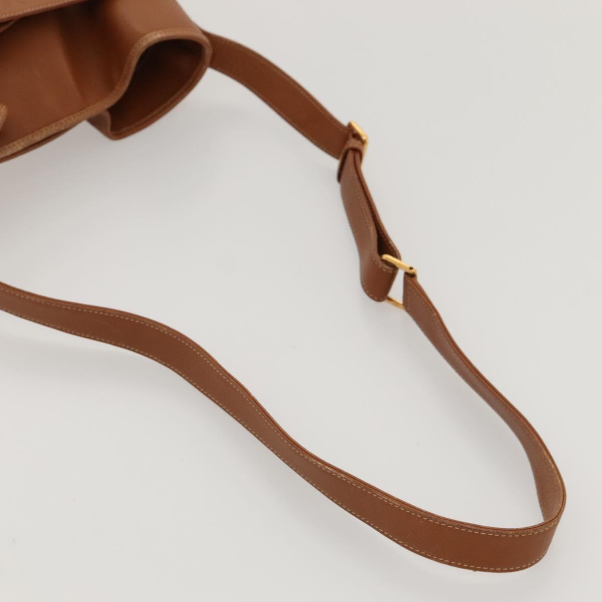 GUCCI Shoulder Bag Leather Brown Gold 001 48 0812 Auth ep8497
