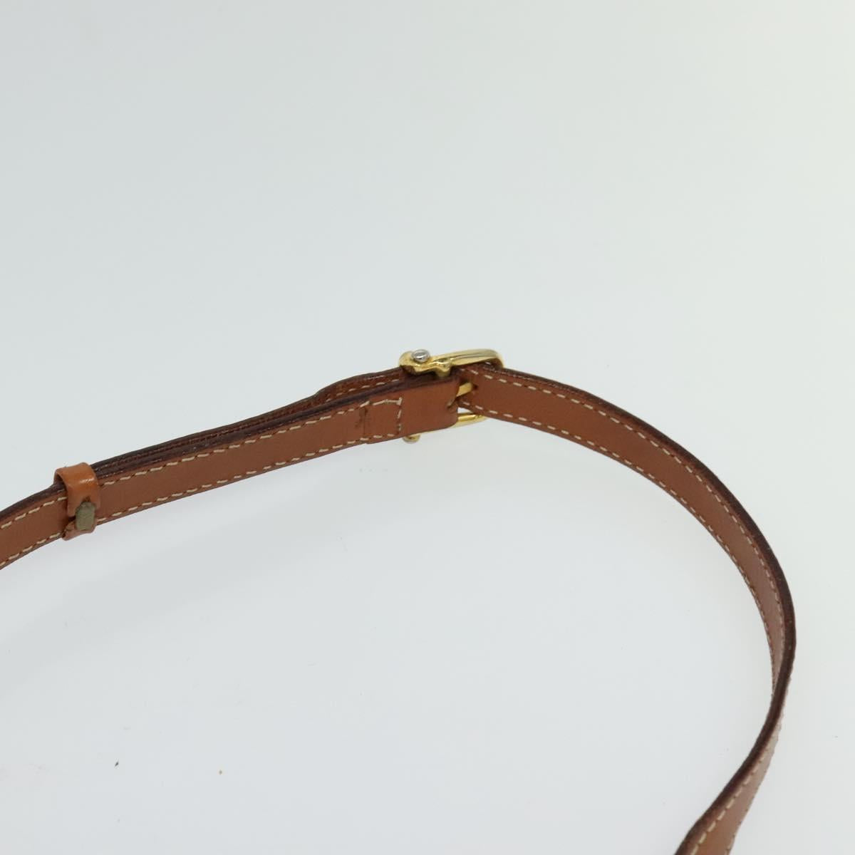 CELINE Macadam Canvas Shoulder Bag PVC Leather Brown Gold Auth ep8498