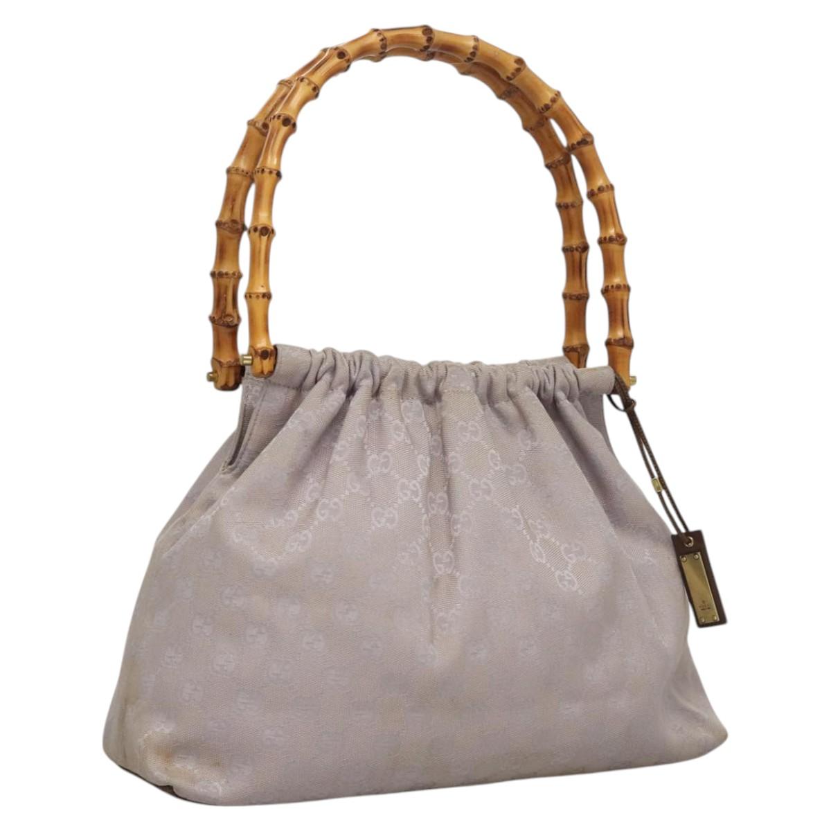 GUCCI GG Canvas Hand Bag Purple Gold 92708 Auth ep8499