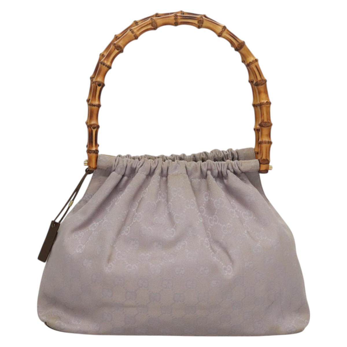 GUCCI GG Canvas Hand Bag Purple Gold 92708 Auth ep8499