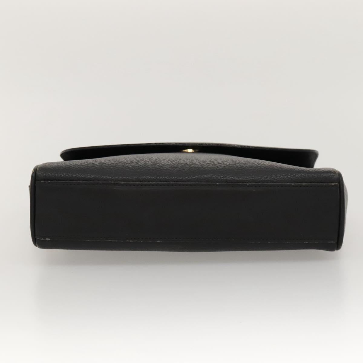 Burberrys Shoulder Bag Leather Black Gold Auth ep8502