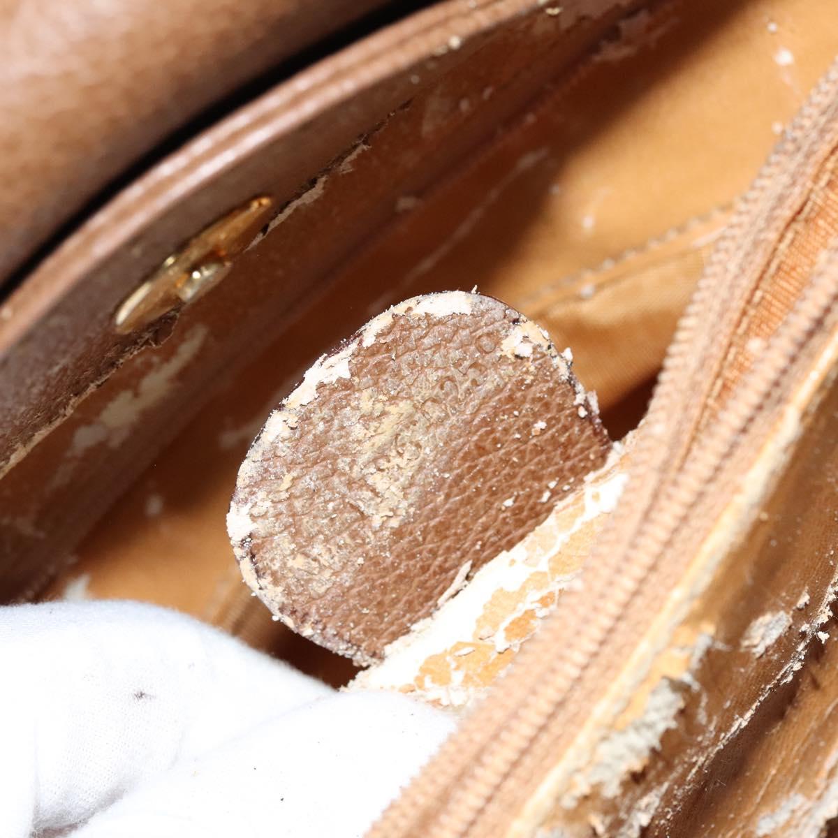 GUCCI Bamboo Hand Bag Suede Brown Gold Auth ep8506