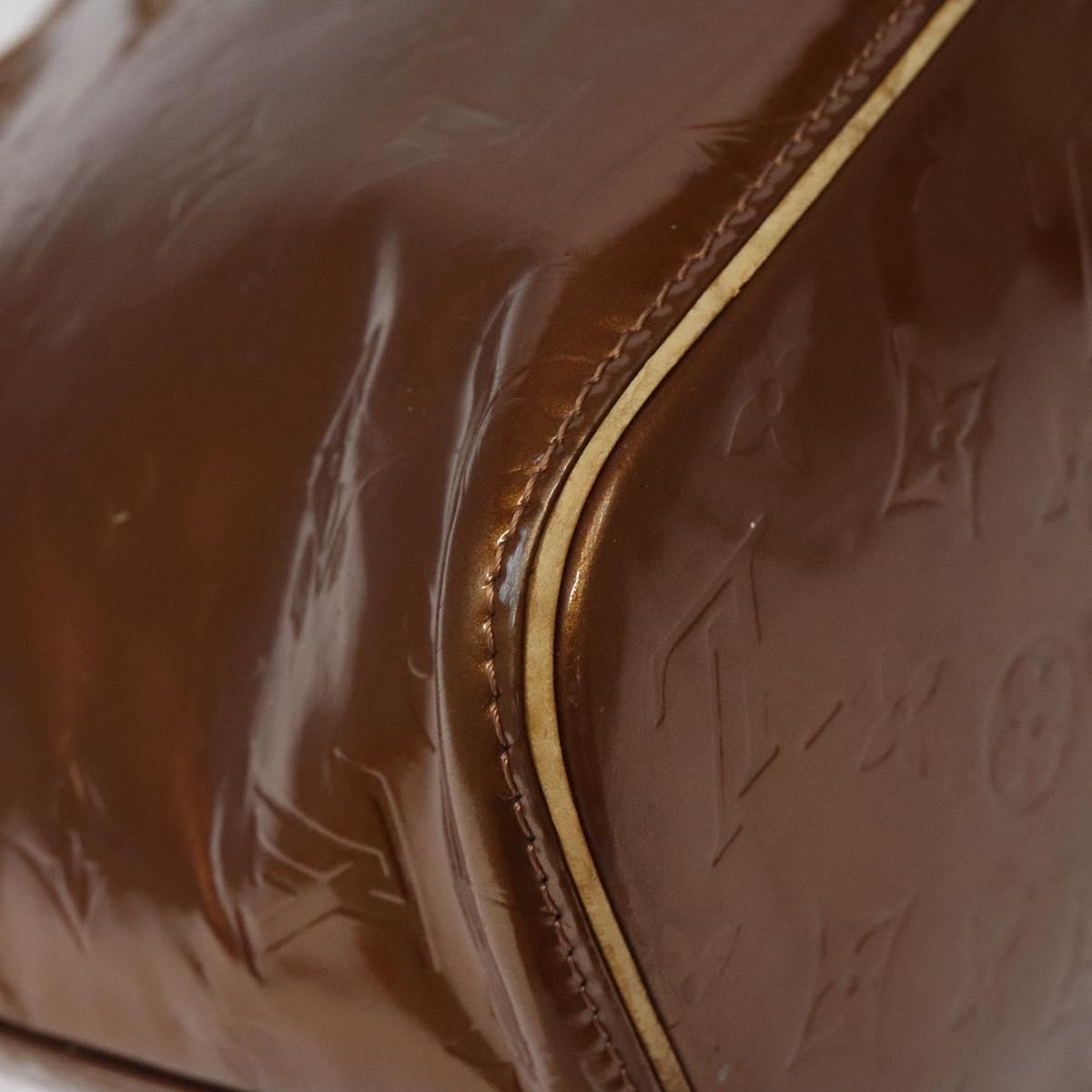 LOUIS VUITTON Monogram Vernis Houston Hand Bag Bronze M91122 LV Auth ep8512