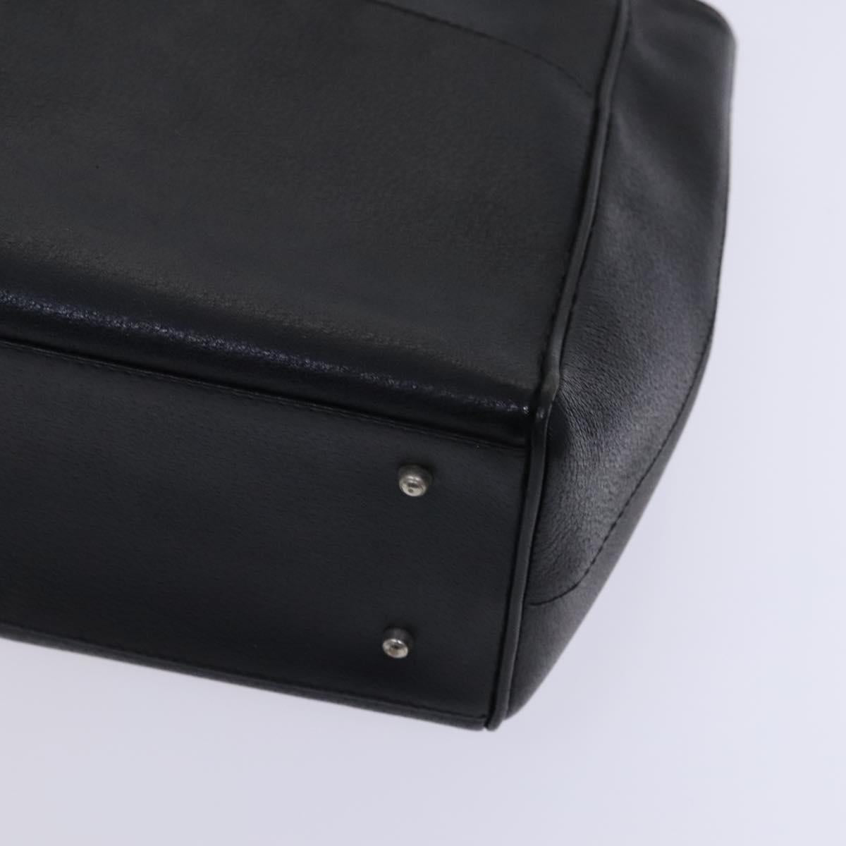 GUCCI Hand Bag Leather Black Silver 002 2865 1313 Auth ep8516