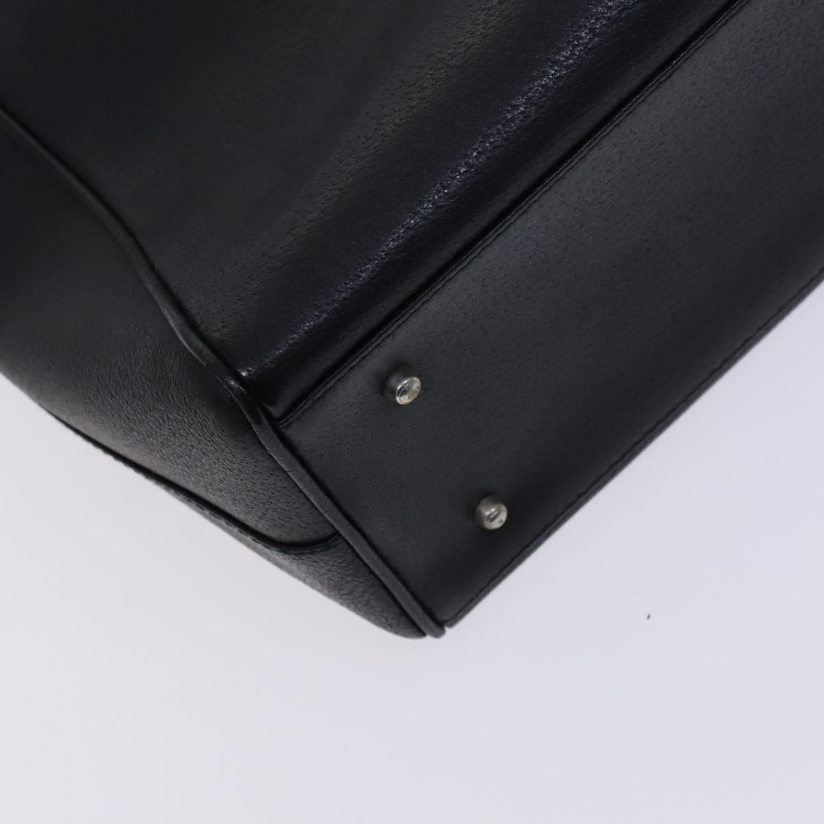 GUCCI Hand Bag Leather Black Silver 002 2865 1313 Auth ep8516