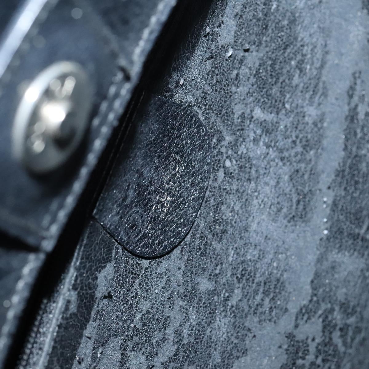 GUCCI Hand Bag Leather Black Silver 002 2865 1313 Auth ep8516
