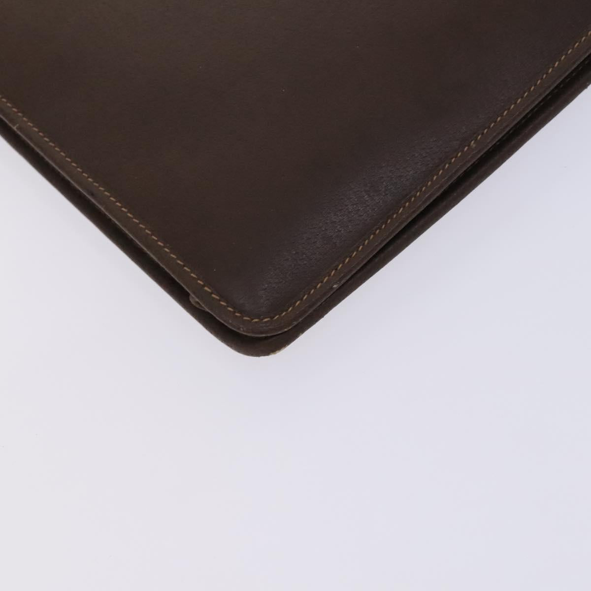 GUCCI Business Bag Leather 2way Brown Auth ep8518