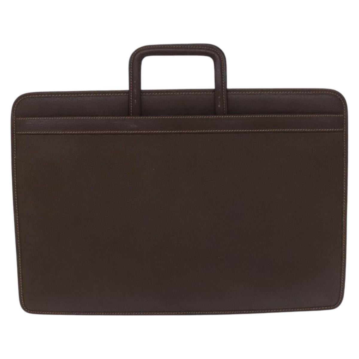 GUCCI Business Bag Leather 2way Brown Auth ep8518